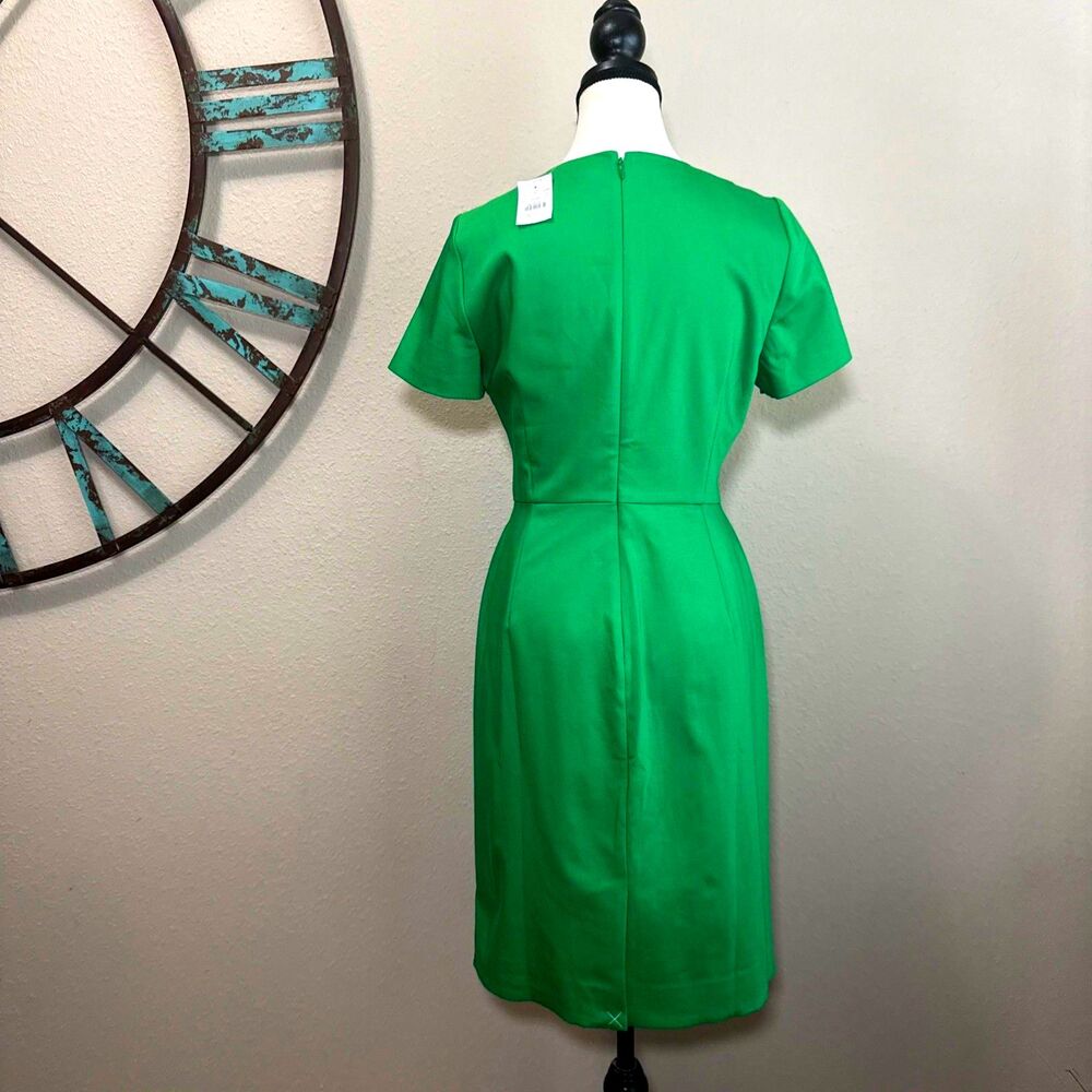 J Crew Dress Size 8 NWT Kelly Green Lined Short Sleeve Sheath Workwear - Picture 2 of 5